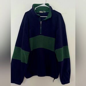 Vintage Style Croft & Barrow Navy and Green Quarter Zip Sweater
